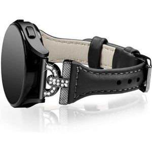 NEW Black Leather Samsung Galaxy Watch Band